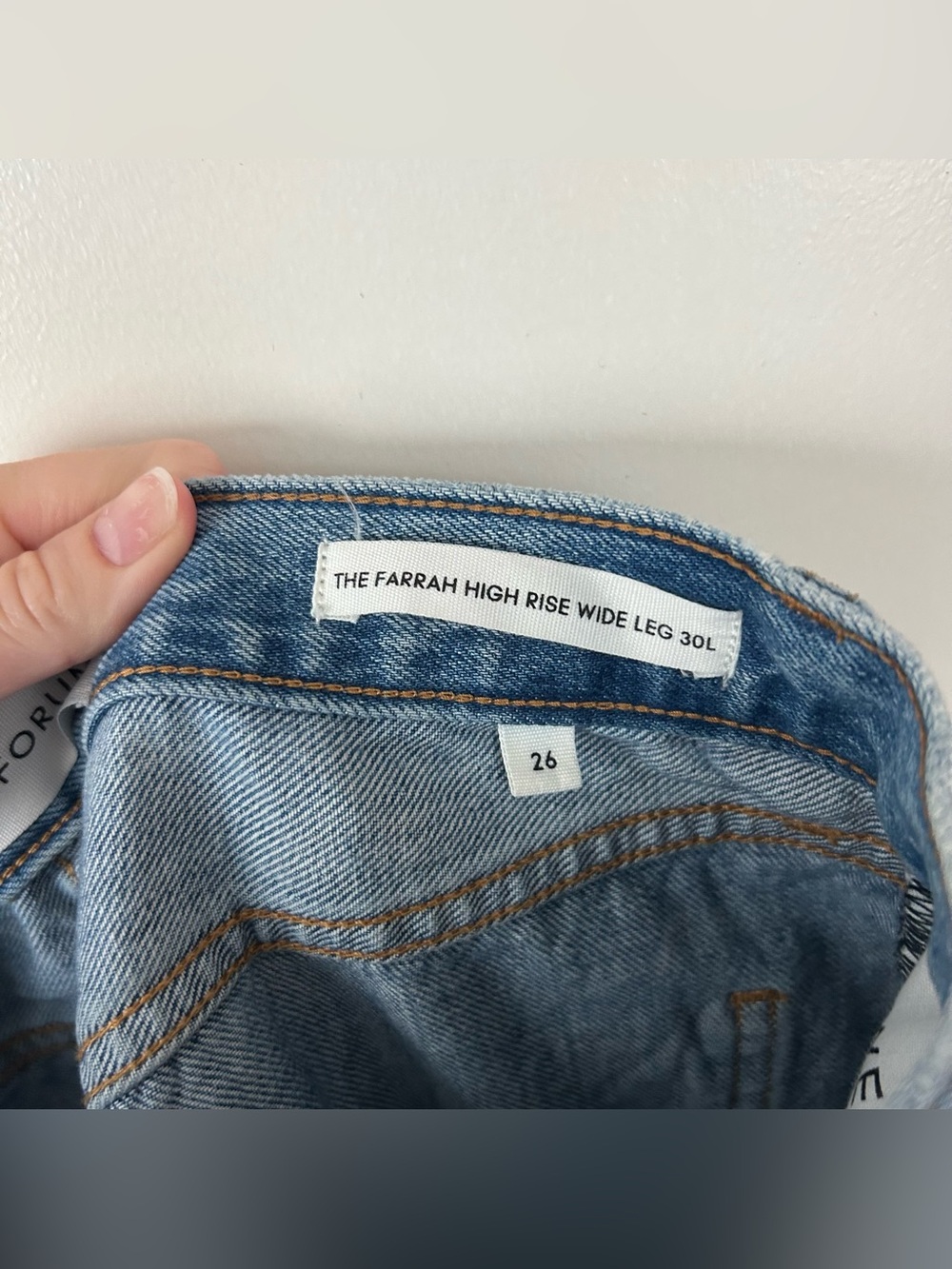 Aritzia Denim Forum The Farrah Hi-Rise Wide Leg Jean 30L Blue Denim Size 26 - Picture 9 of 15